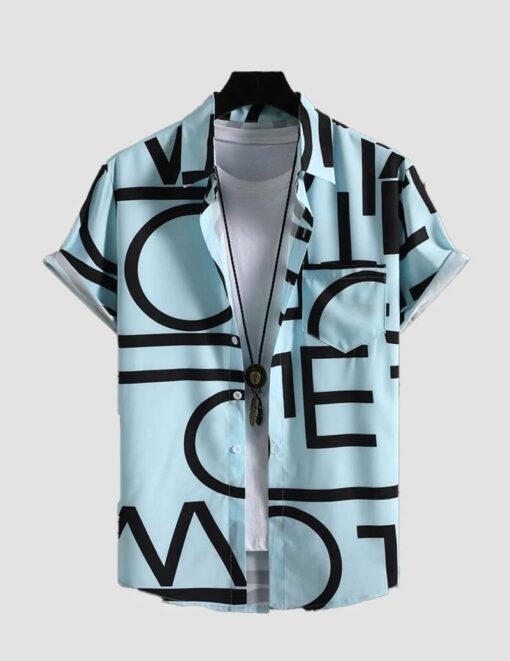 ALPHABET PRINT SHIRT WITH PATCHED POCKET 2