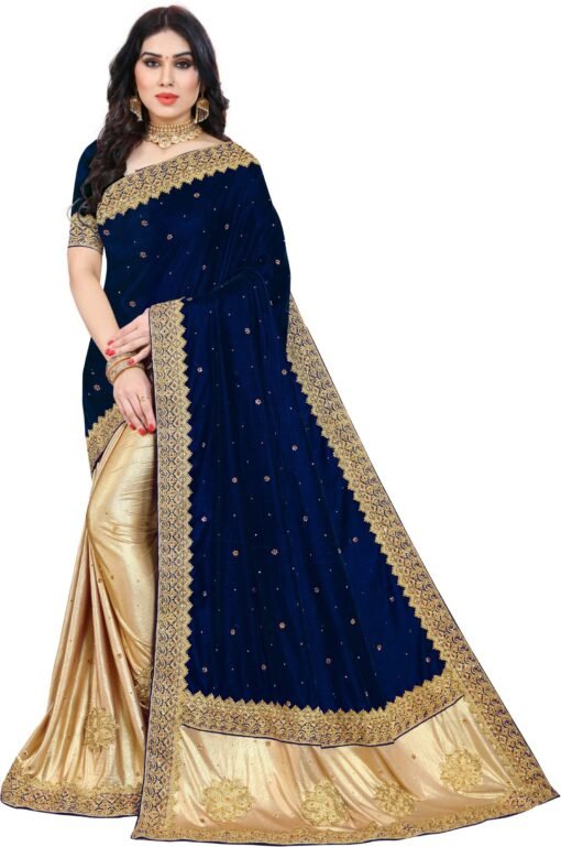 Niza Fashion Embellished Bollywood Silk Blend Saree